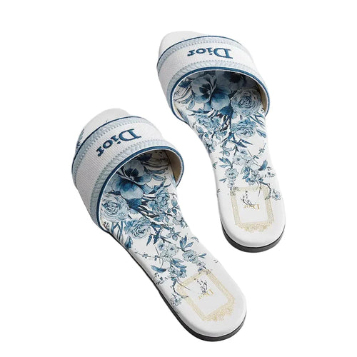 DIOR DWAY SLIDE WHITE AND BLUE