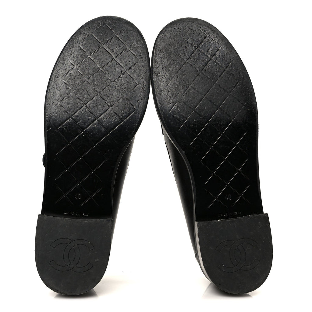 CALFSKIN CC TURNLOCK MOCCASINS BLACK
