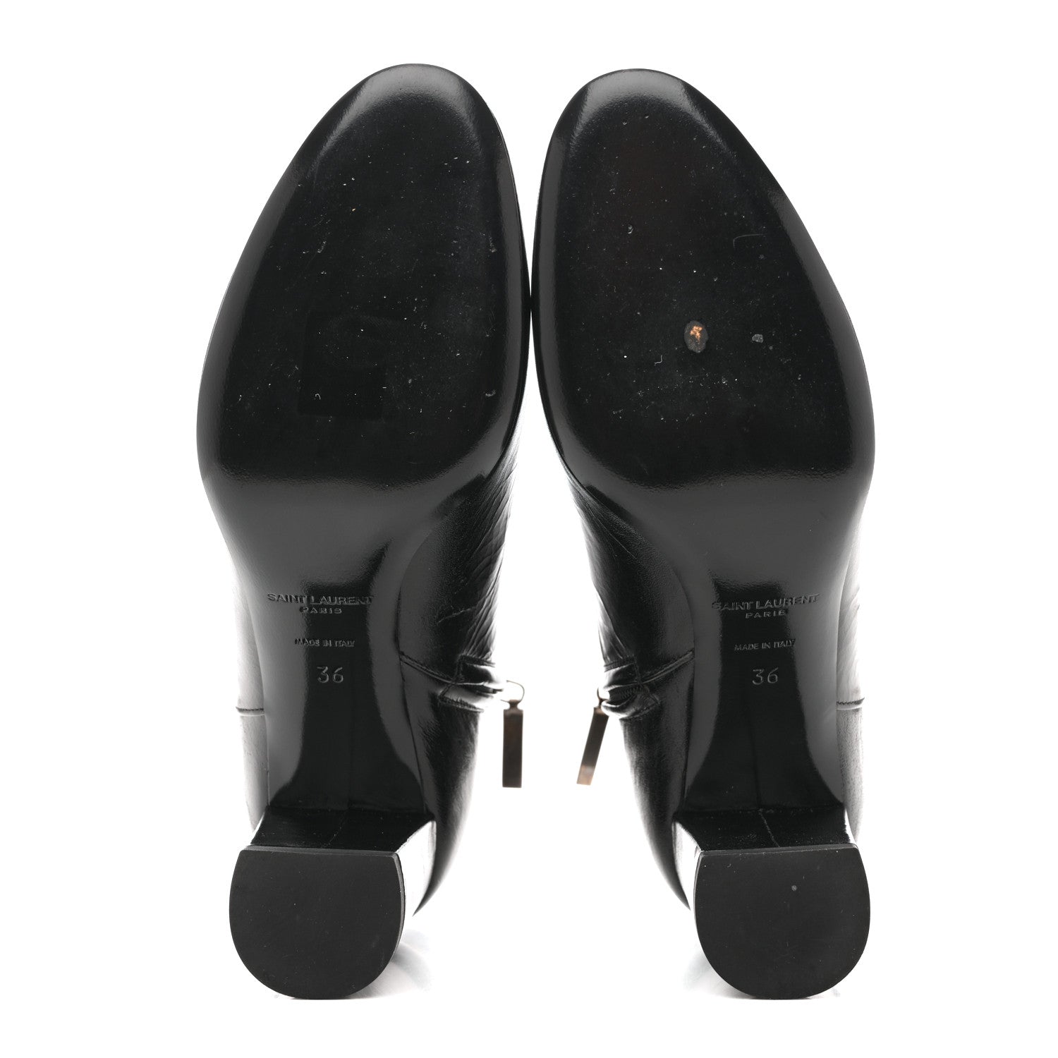 CALFSKIN LOULOU 70 UNIFORM ANKLE BOOTS BLACK