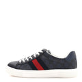 GG SUPREME MONOGRAM WEB MENS NEW ACE SNEAKERS DARK BLUE