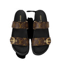 Louis Vuitton Patent Monogram Bom Dia Flat Mule Sandal - Brown Monogram