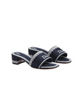 DIOR DENTELLE HEELED SLIDE NAVY BLUE