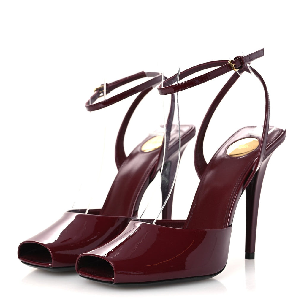 PATENT CALFSKIN LA SCANDALE 110 SANDALS GRENAT