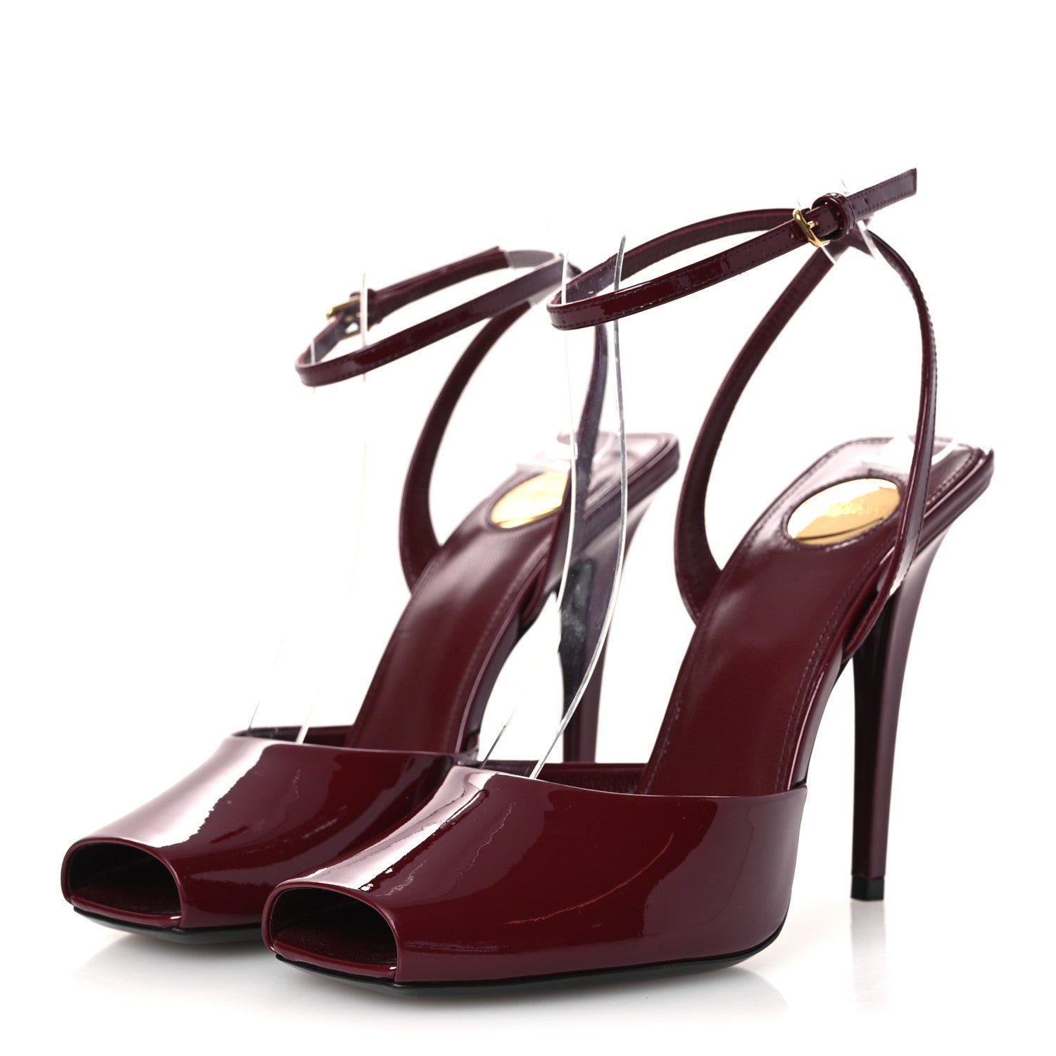 PATENT CALFSKIN LA SCANDALE 110 SANDALS GRENAT