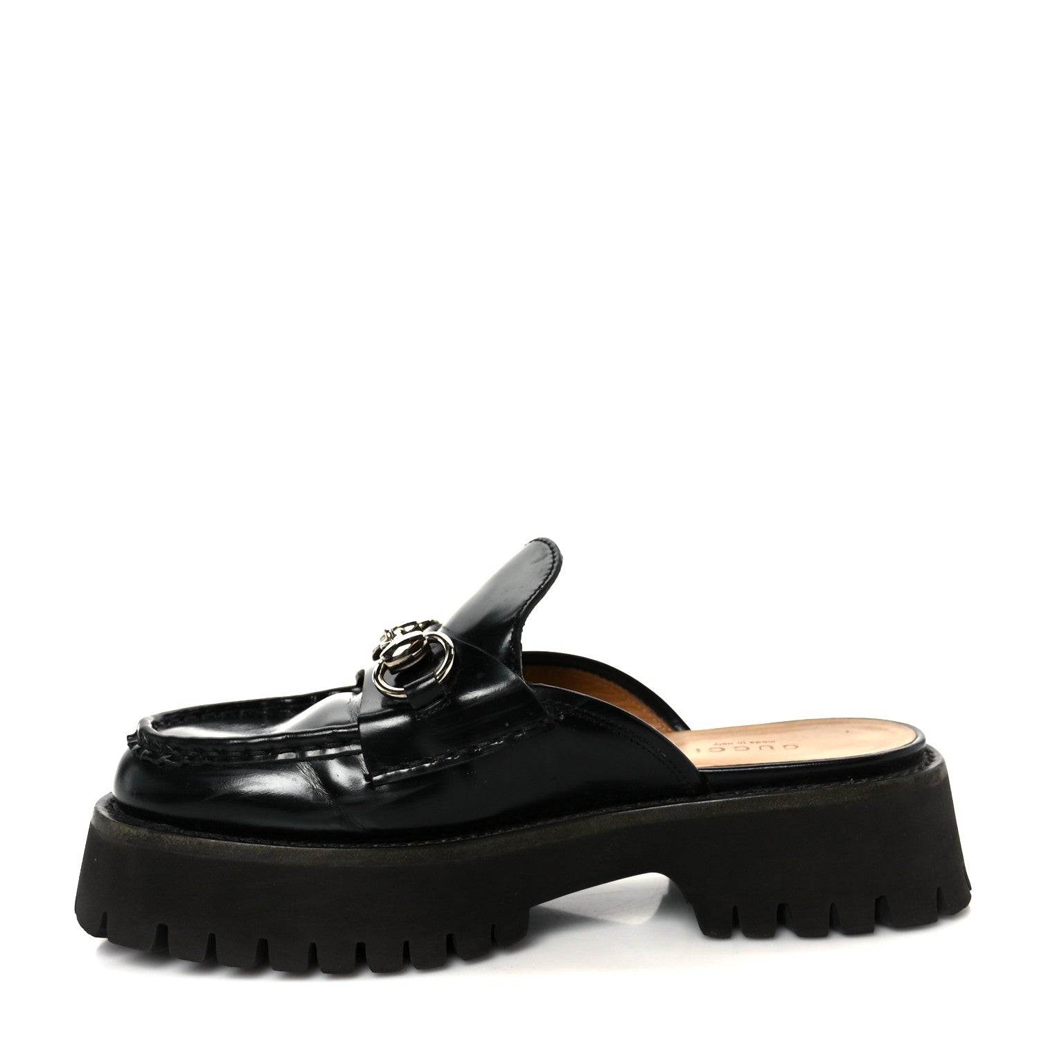 MAGNUM CALFSKIN WOMENS HORSEBIT PLATFORM MULES BLACK