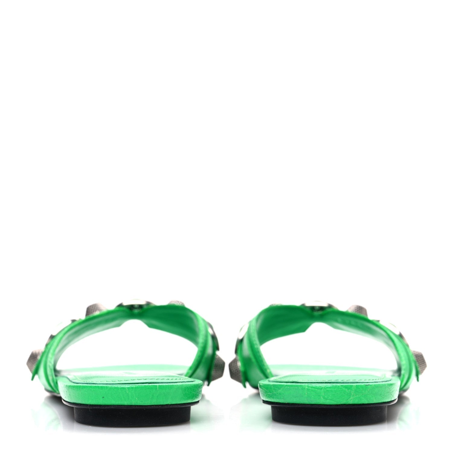 AGNEAU ARENA CAGOLE FLAT SLIDE SANDALS VIVID GREEN