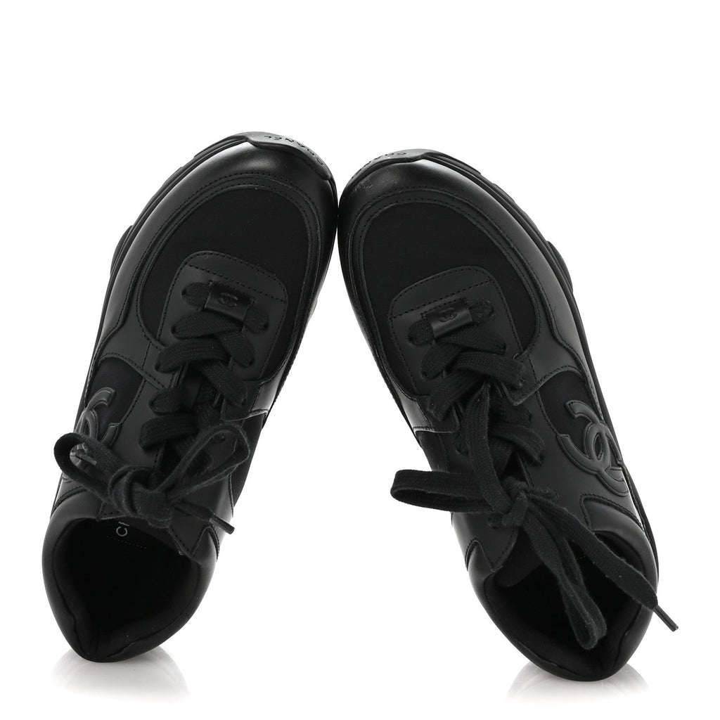 CALFSKIN LAMBSKIN CC UNIFORM SNEAKERS BLACK