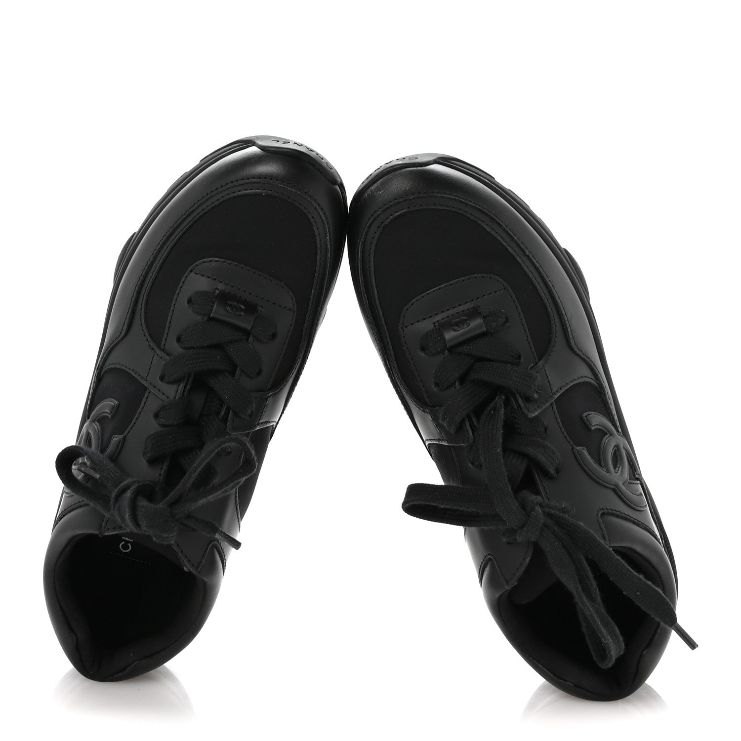 CALFSKIN LAMBSKIN CC UNIFORM SNEAKERS BLACK