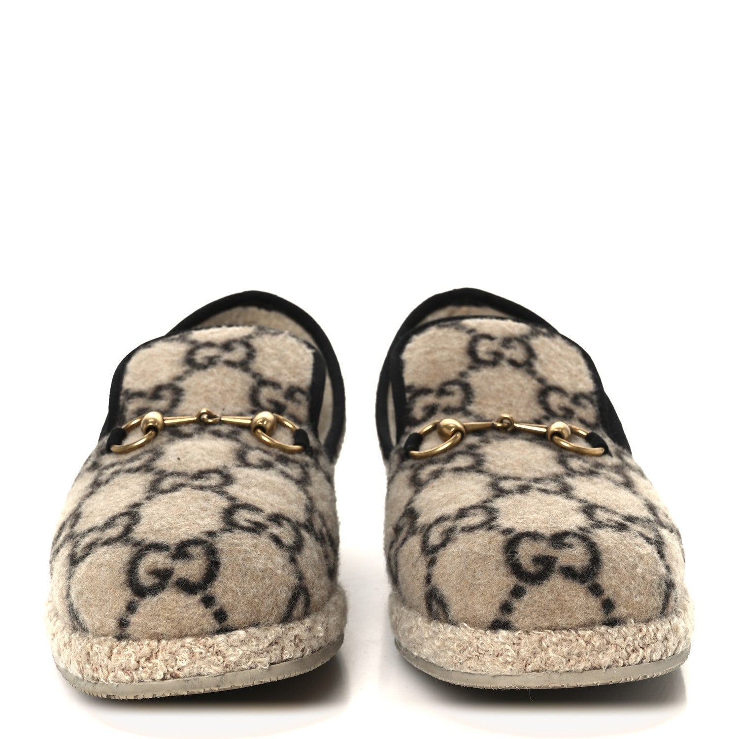 COVERED WOOL GG MONOGRAM MENS FRIA HORSEBIT LOAFERS BEIGE EBONY BLACK BUTTERSCOTCH