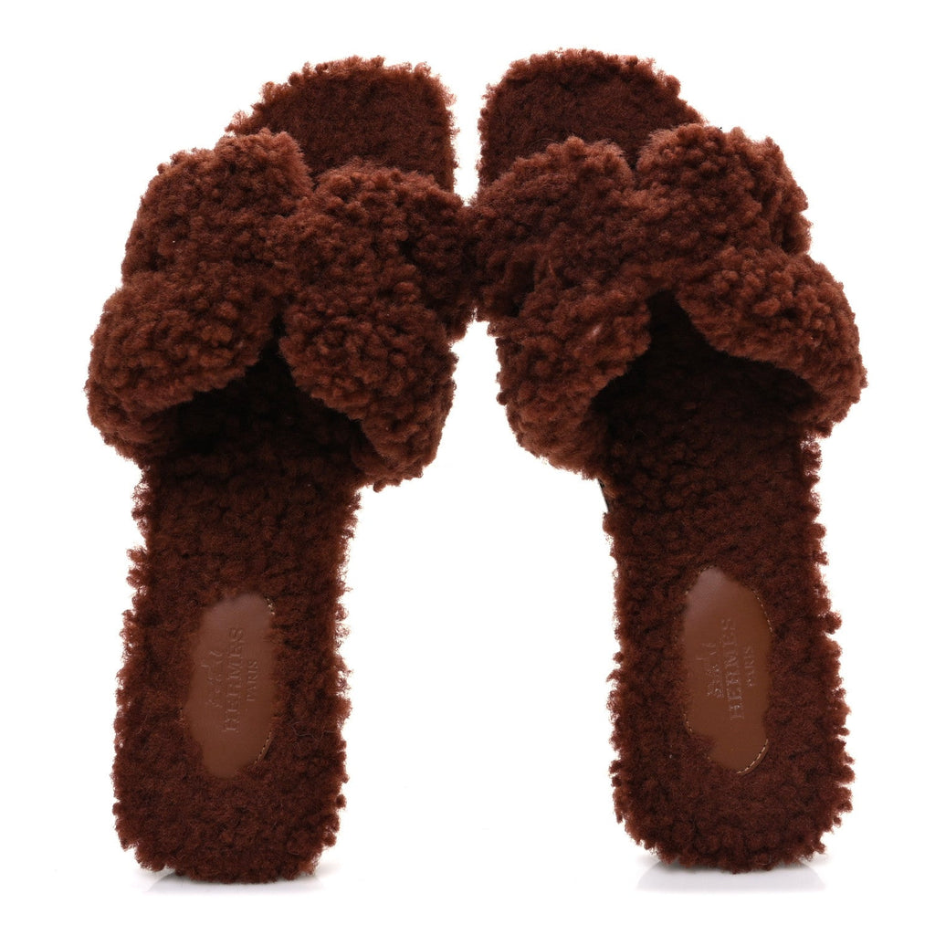 WOOLSKIN ORAN SANDALS COGNAC