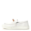 CALFSKIN GAME SLIP ON SNEAKERS WHITE