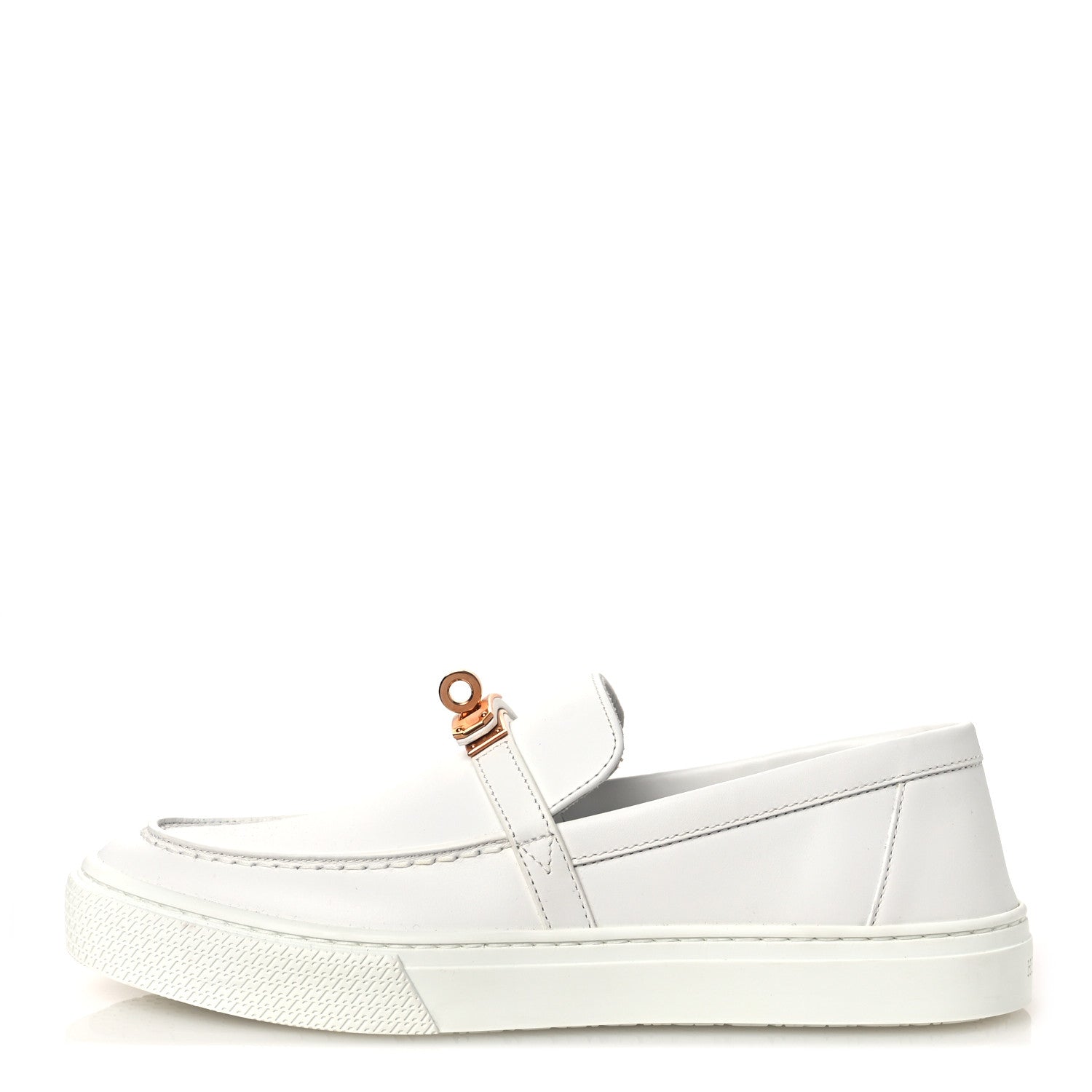 CALFSKIN GAME SLIP ON SNEAKERS WHITE