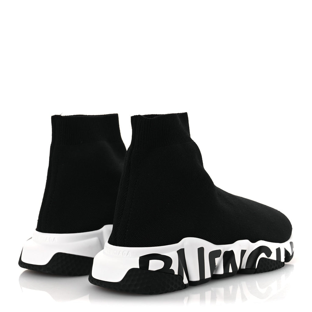 NEOPRENE KNIT WOMENS SPEED GRAFFITI SNEAKERS BLACK WHITE