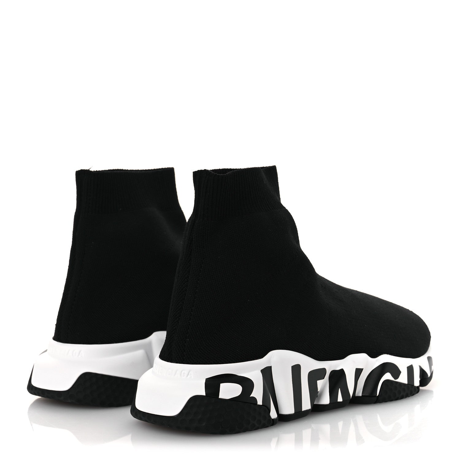 NEOPRENE KNIT WOMENS SPEED GRAFFITI SNEAKERS BLACK WHITE