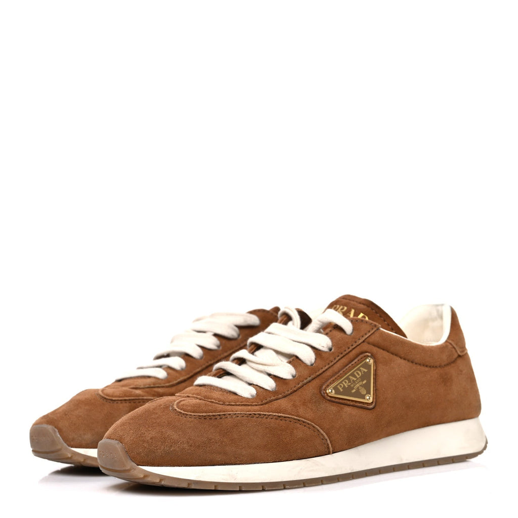 SUEDE LOGO WOMENS LOW TOP SNEAKERS COCOA BROWN