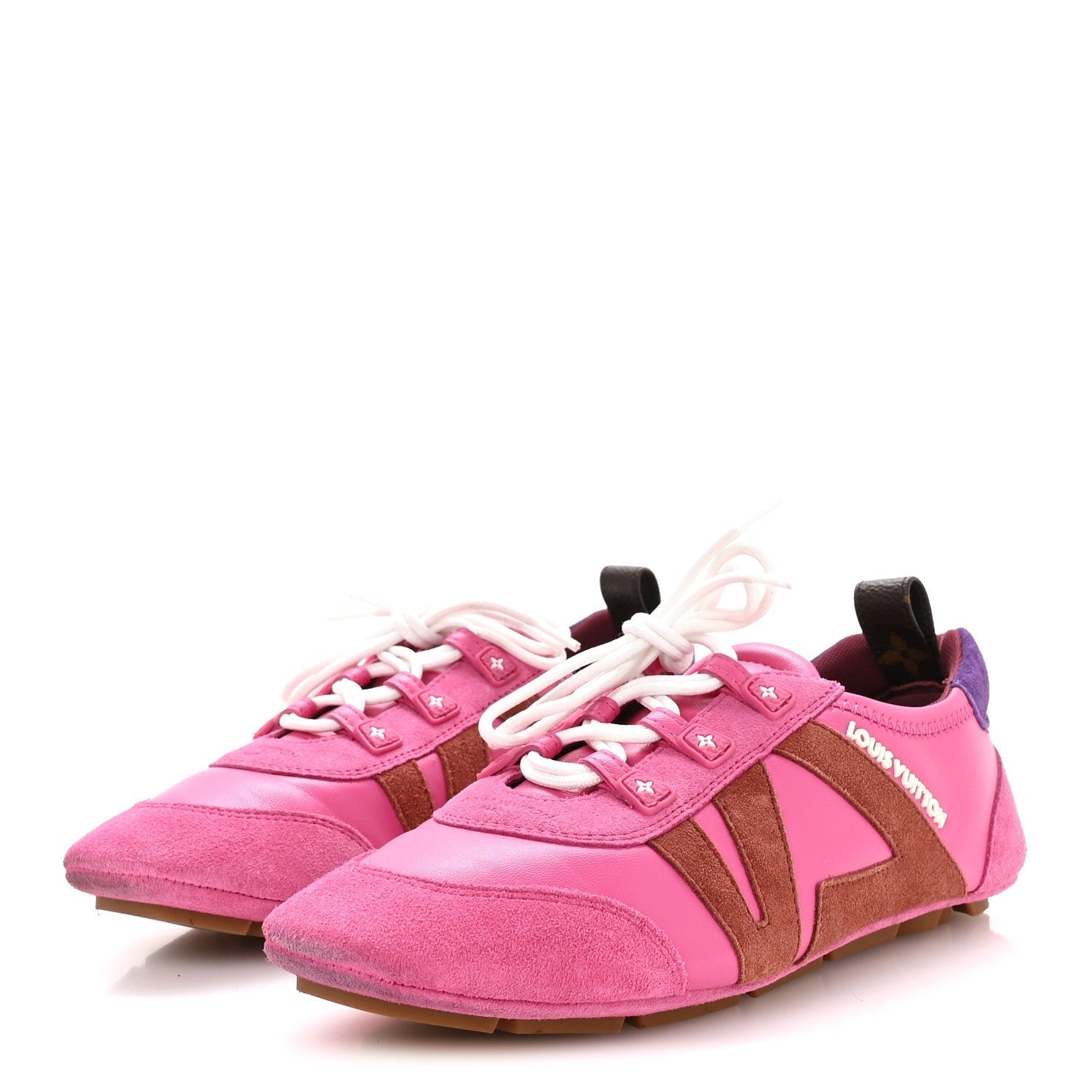 SUEDE CALFSKIN LV SNEAKERINA SNEAKERS FUCHSIA PINK