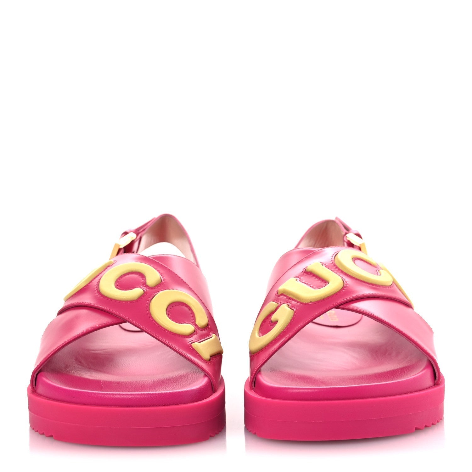 CALFSKIN ELIZABETH NAPPA CHARLOTTE LOGO SLINGBACK SANDALS FANCY FUCHSIA