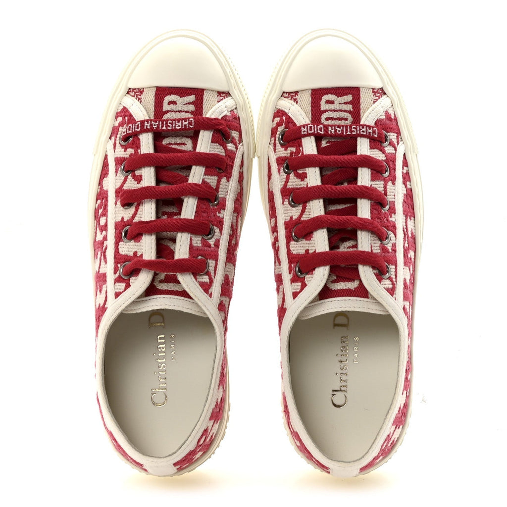 CHRISTIAN DIOR WALK'N'DIOR LOW TOP SNEAKERS OBLIQUE FRAMBOISE NAVY BLUE