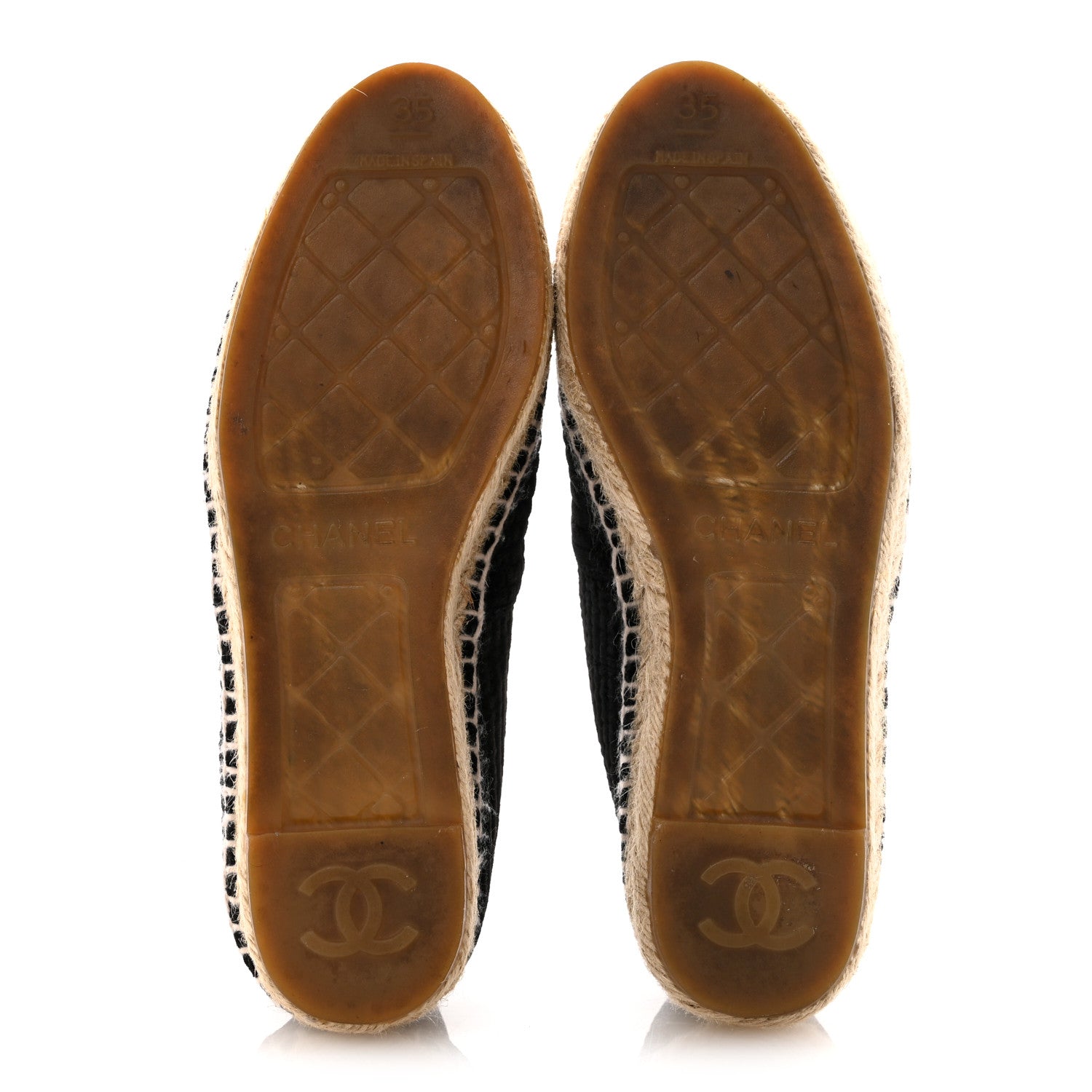 VELVET GROSGRAIN QUILTED CC ESPADRILLES BLACK
