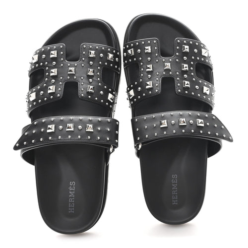 CALFSKIN MEDOR STUDDED WOMENS CHYPRE SANDALS BLACK