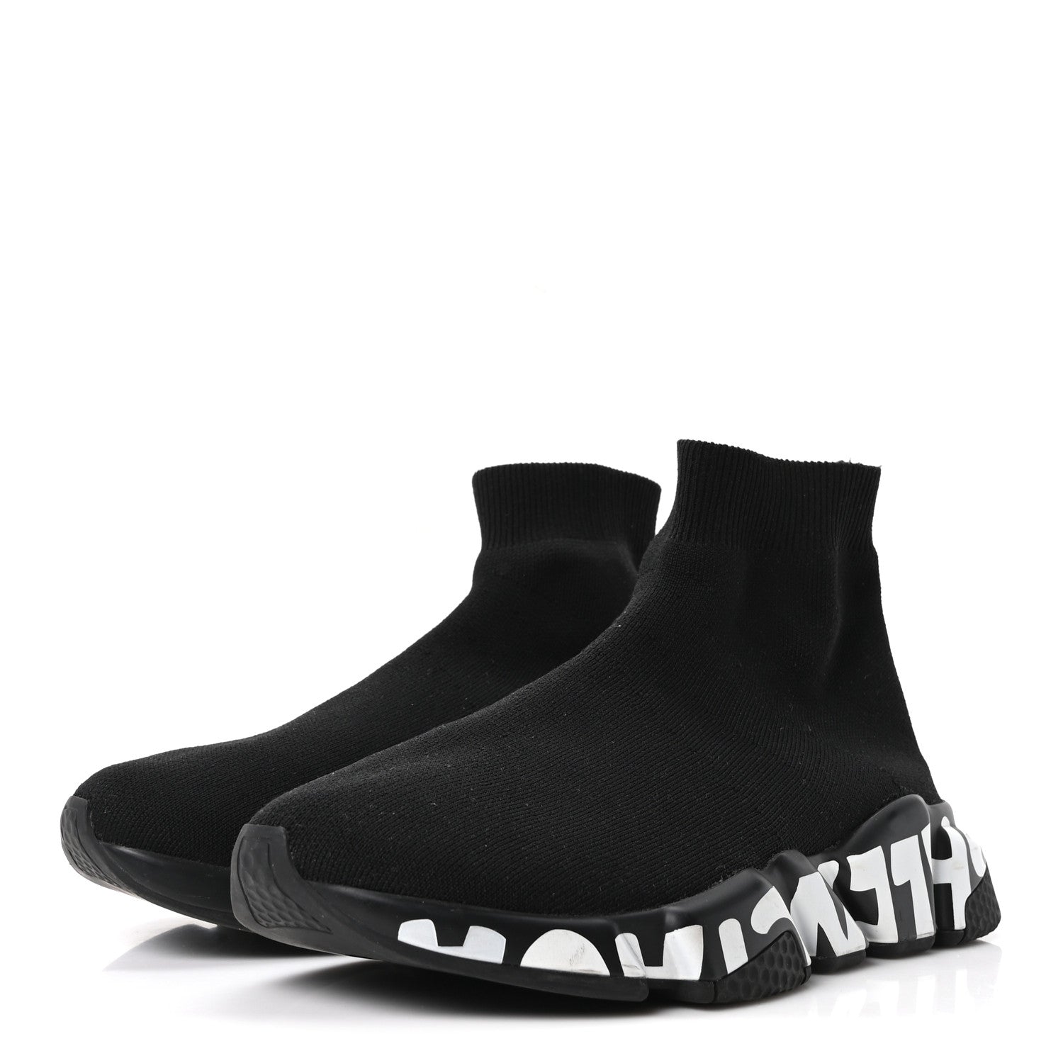 NEOPRENE KNIT WOMENS SPEED GRAFFITI SNEAKERS BLACK WHITE