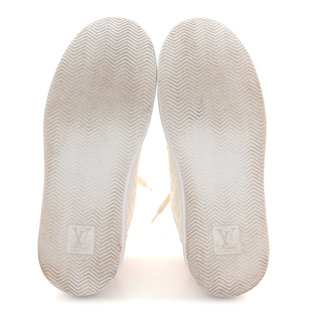 GRAINED CALFSKIN EMBOSSED MONOGRAM MENS BEVERLY HILLS SNEAKERS WHITE