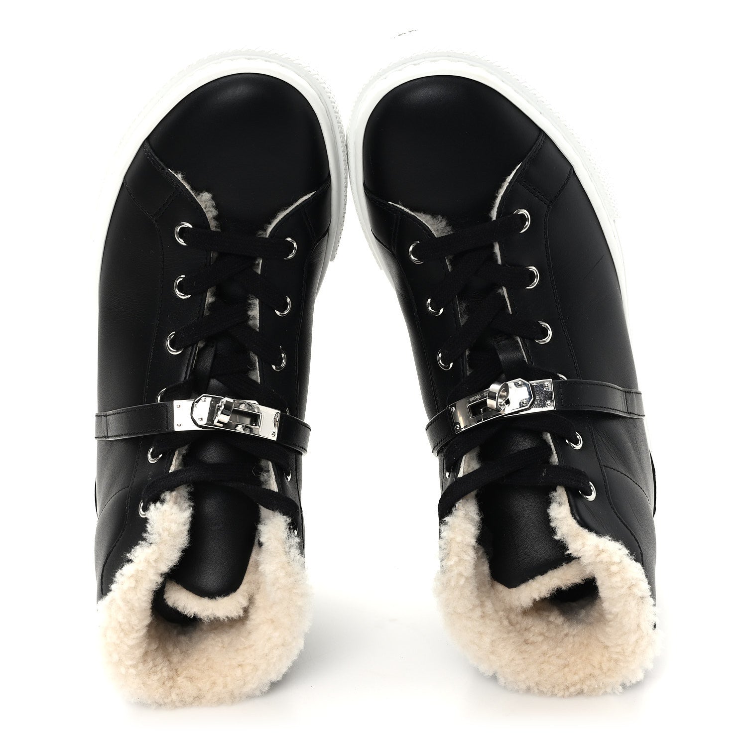 CALFSKIN WOOLSKIN DAYDREAM SNEAKERS BLACK ECRU