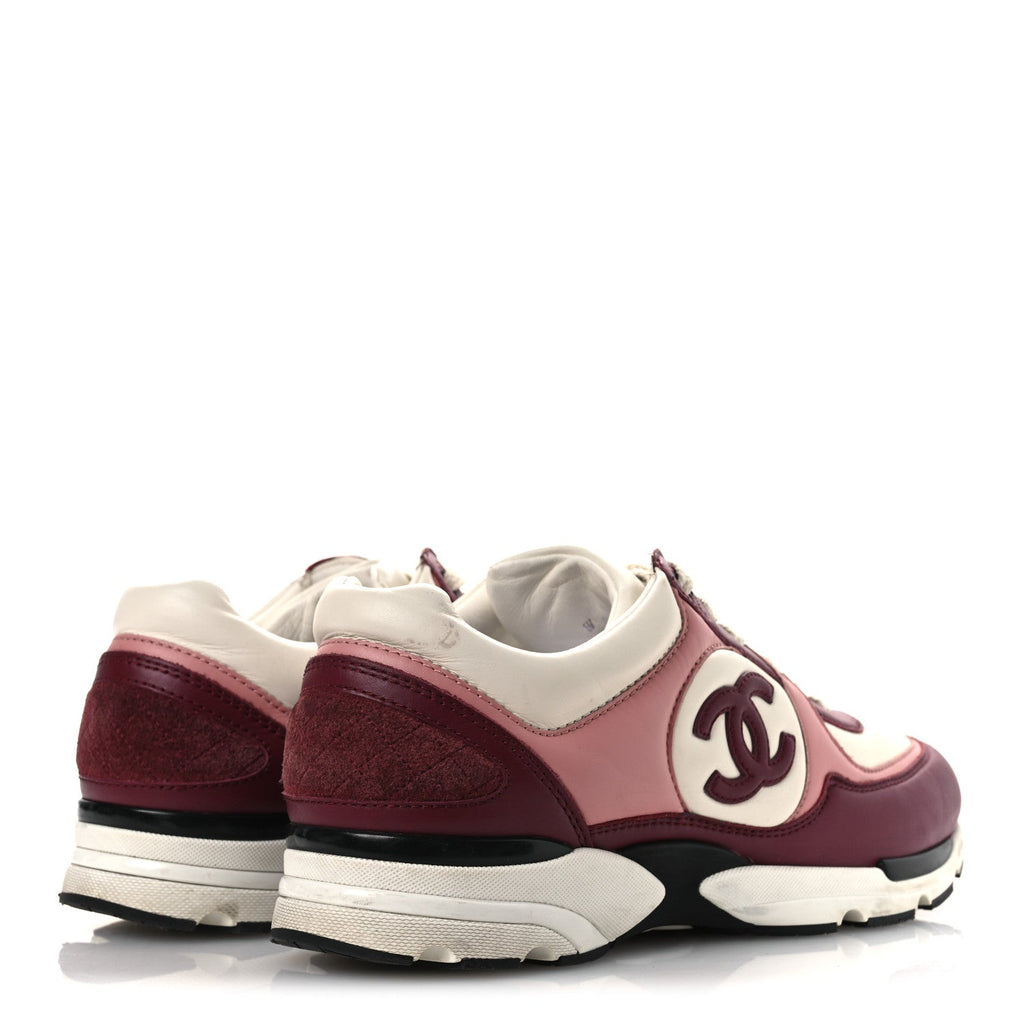 CALFSKIN CC SNEAKERS LIGHT BURGUNDY WHITE PINK