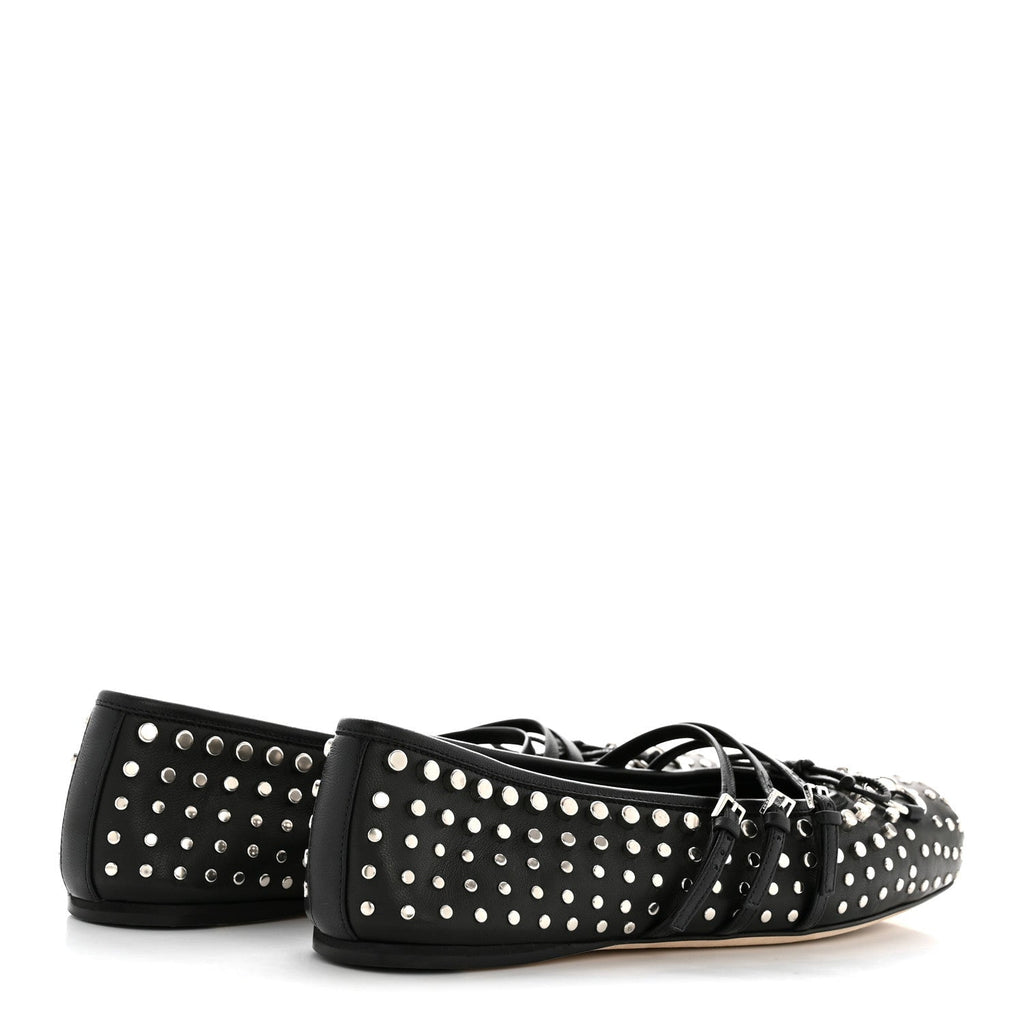 NAPPA CARMAQUE STUDDED HORSEBIT BALLET FLATS BLACK