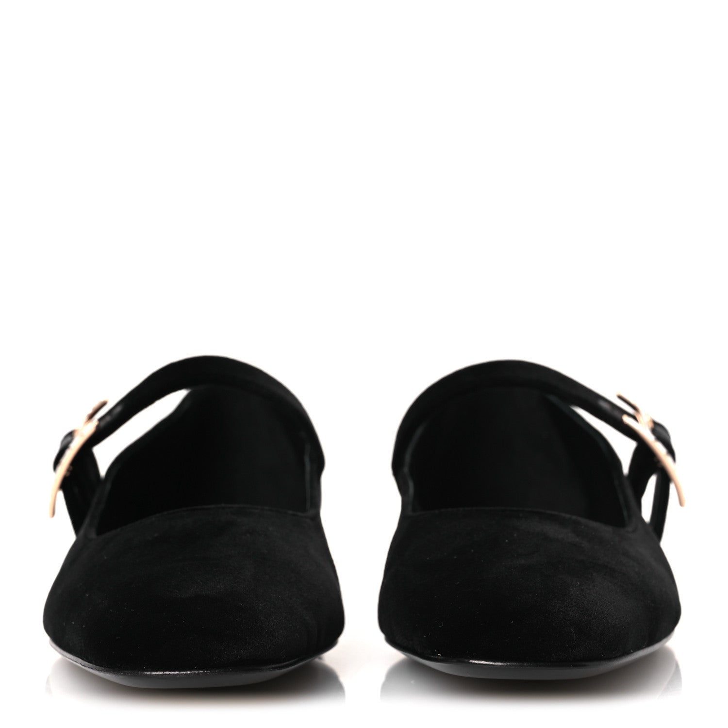 VELVET CRYSTAL JANE BALLET FLATS BLACK