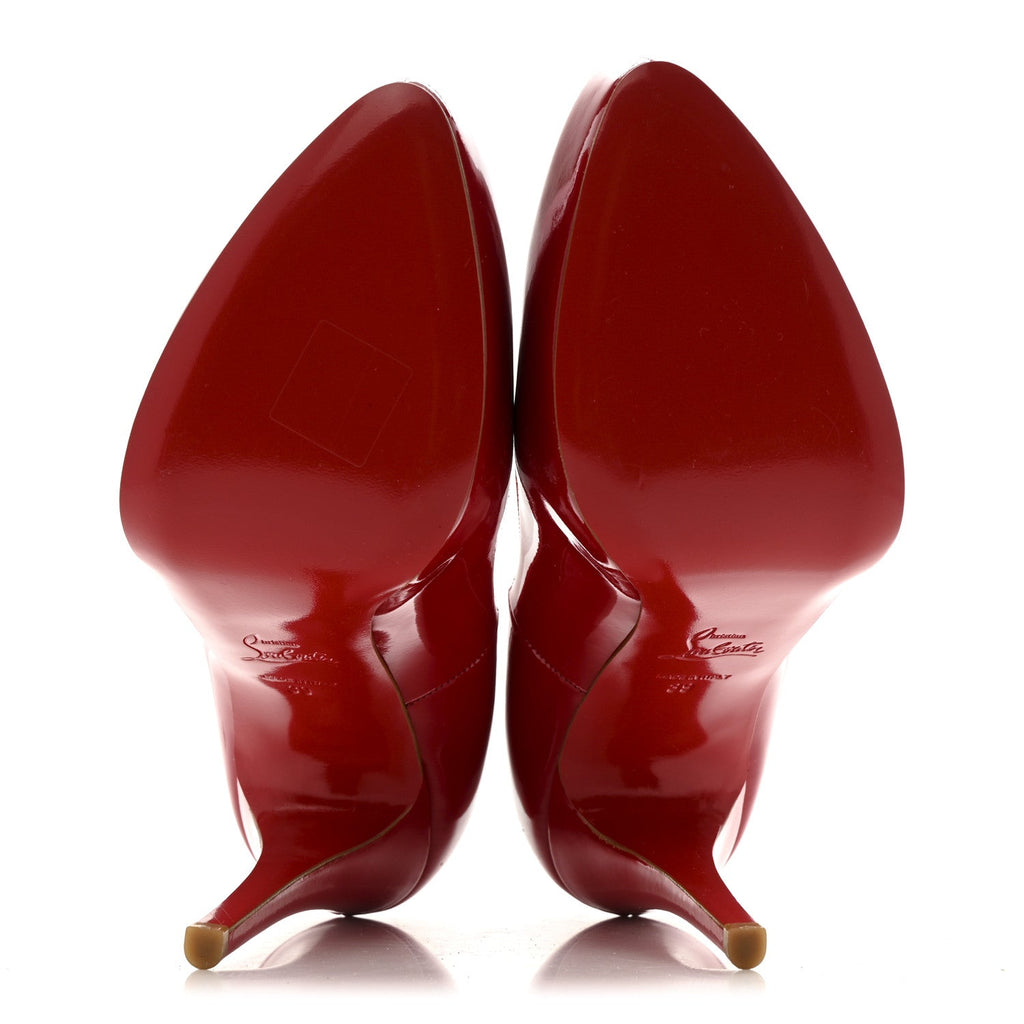 PATENT ROLANDO 120 PUMPS LOUBI RED