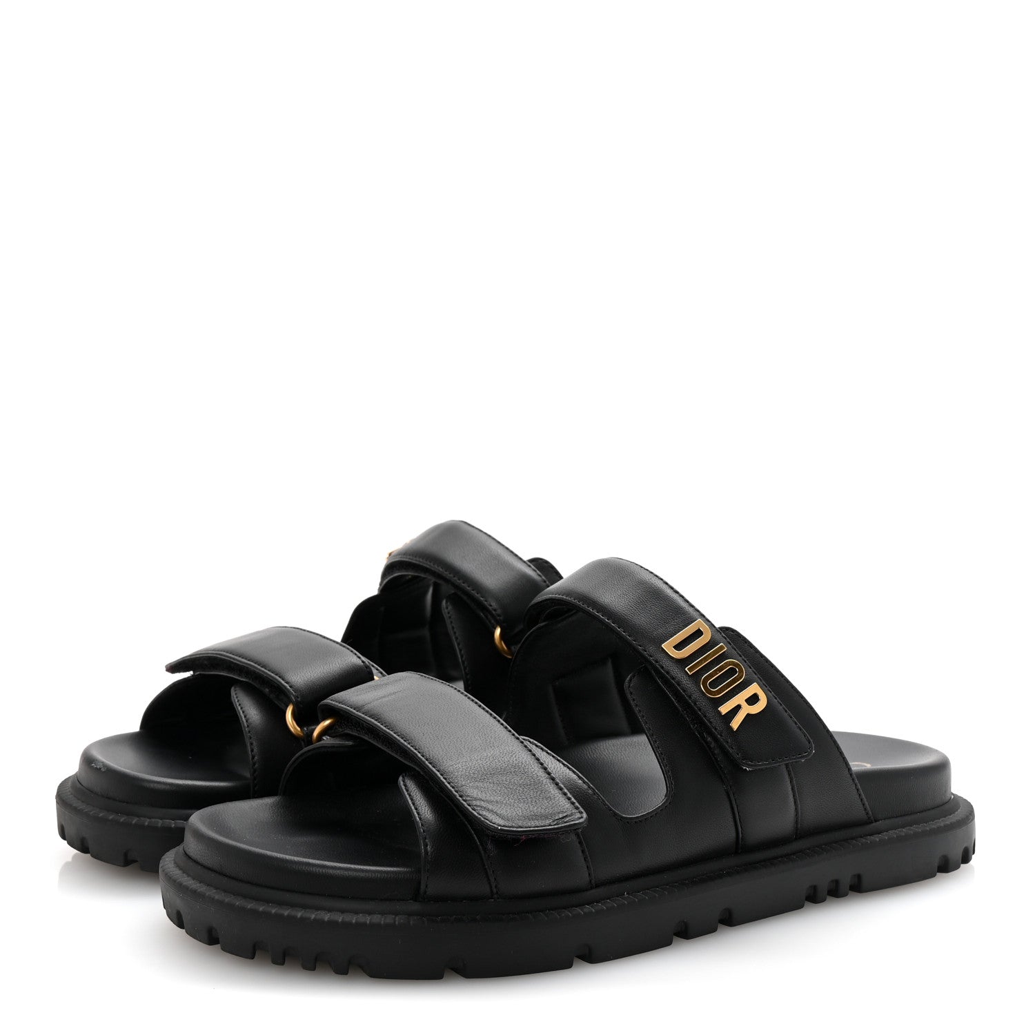 LAMBSKIN DIORACT 10MM SLIDE SANDALS BLACK