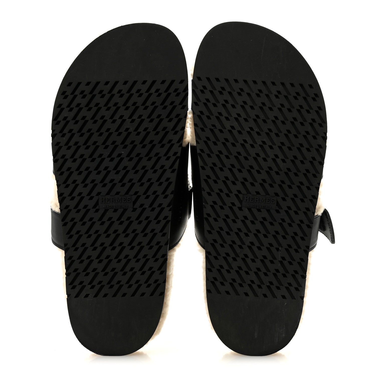 CALFSKIN WOOLSKIN WOMENS CHYPRE SANDALS BLACK ECRU