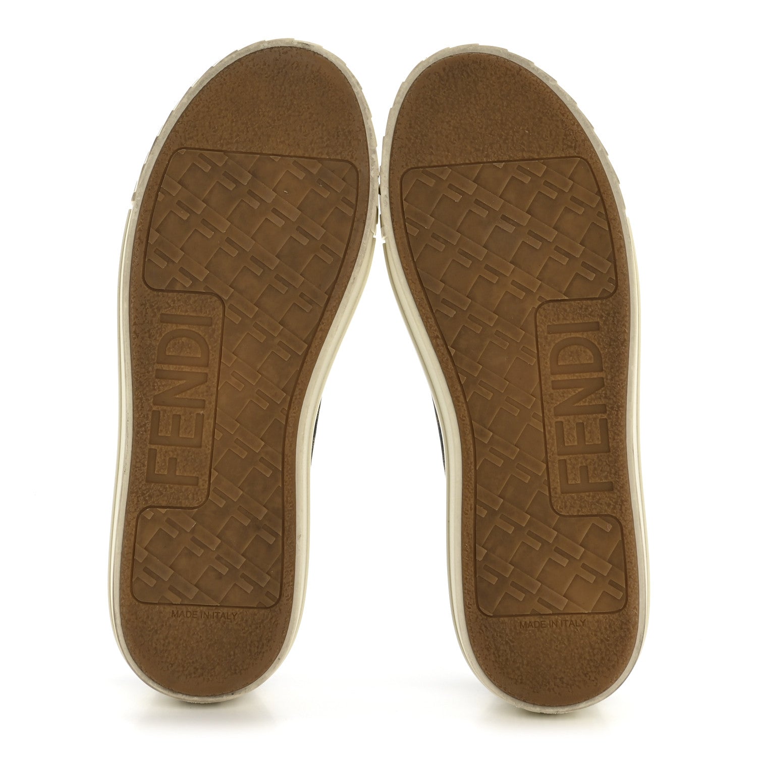 FABRIC JACQUARD FF WOMENS DOMINO LOW TOP SNEAKERS TOBACCO