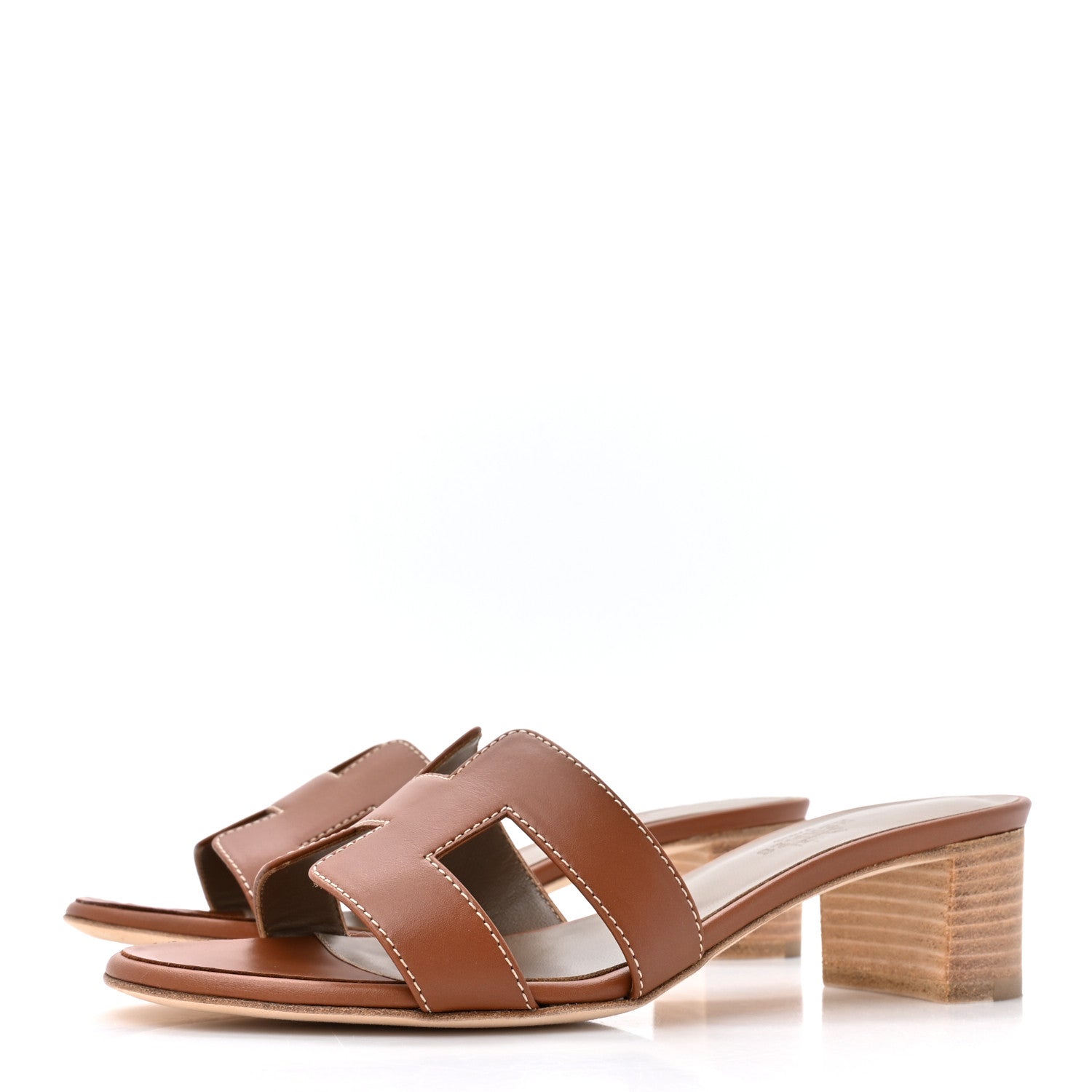 HERMÈS OASIS SANDAL IN GOLD CARAMEL CALFSKIN
