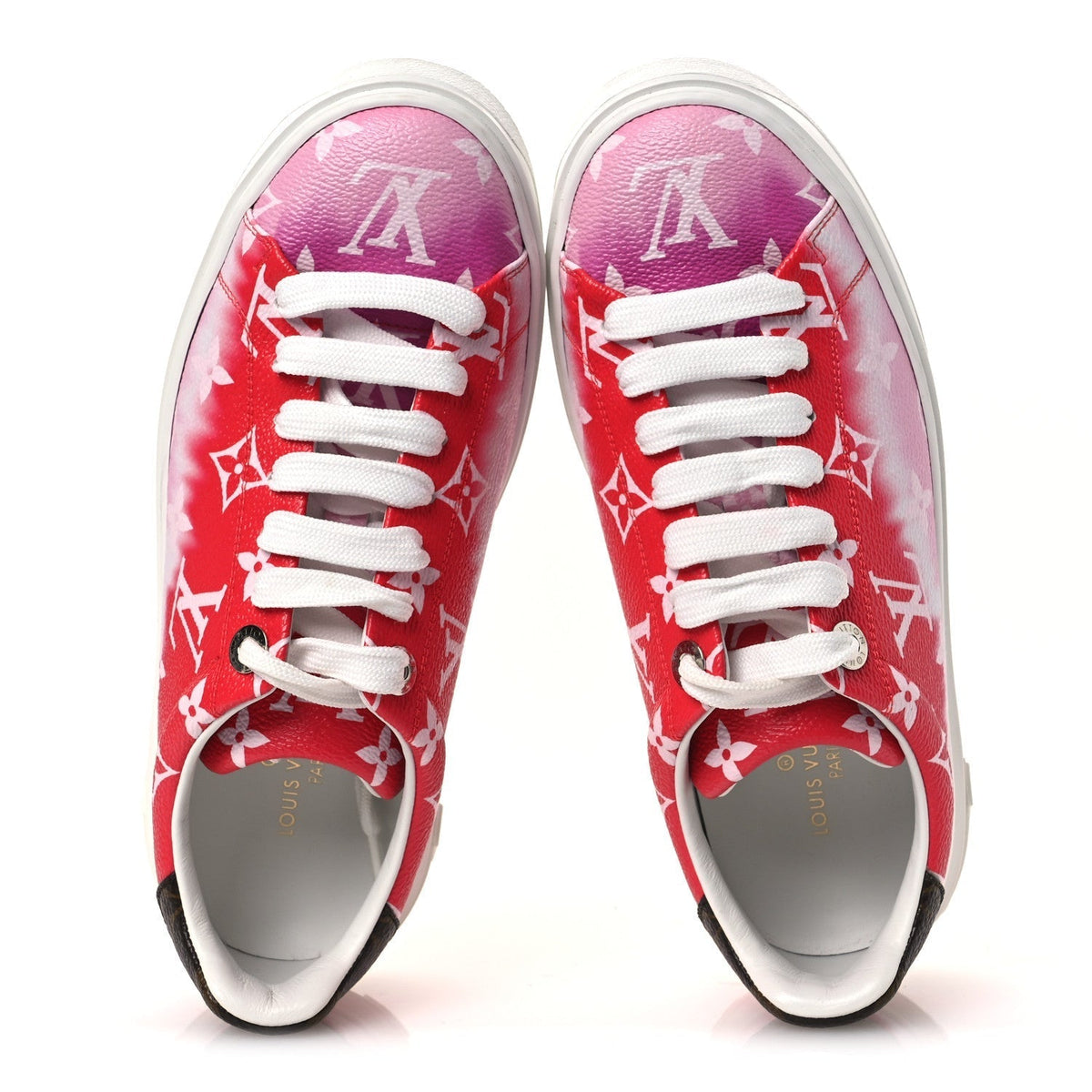 LOUIS VUITTON MONOGRAM ESCALE TIME OUT SNEAKERS RED