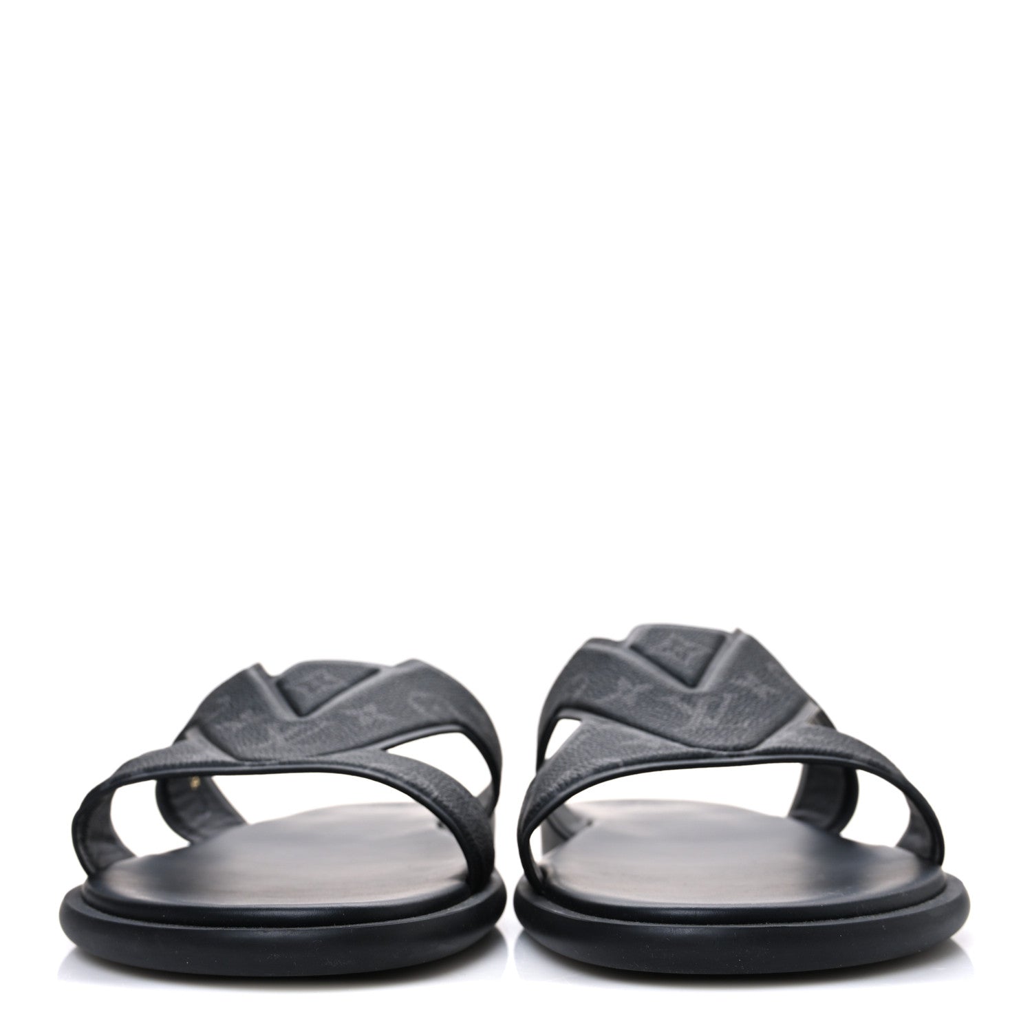 MONOGRAM ECLIPSE CALFSKIN MENS LV OASIS MULES BLACK