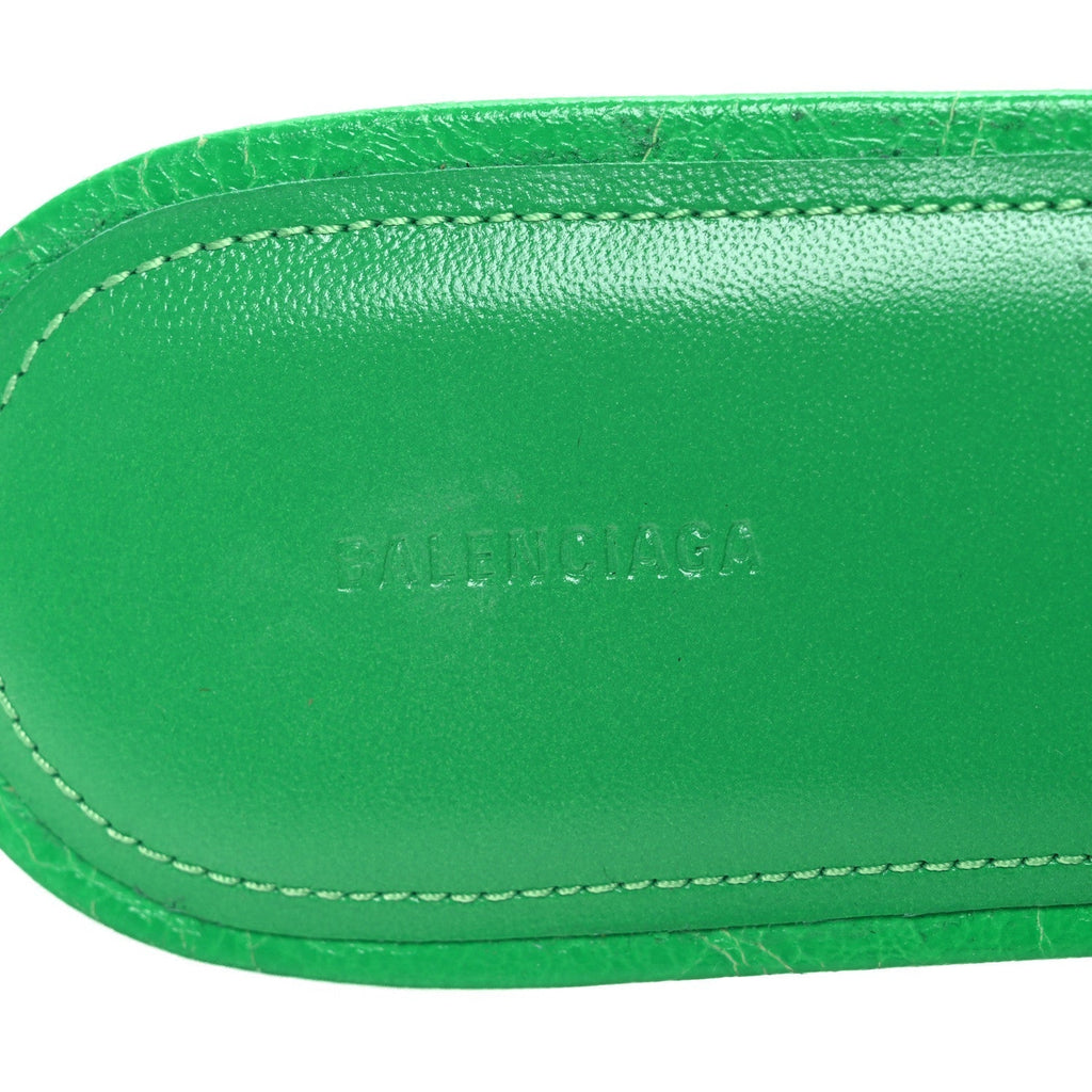 AGNEAU ARENA CAGOLE FLAT SLIDE SANDALS VIVID GREEN