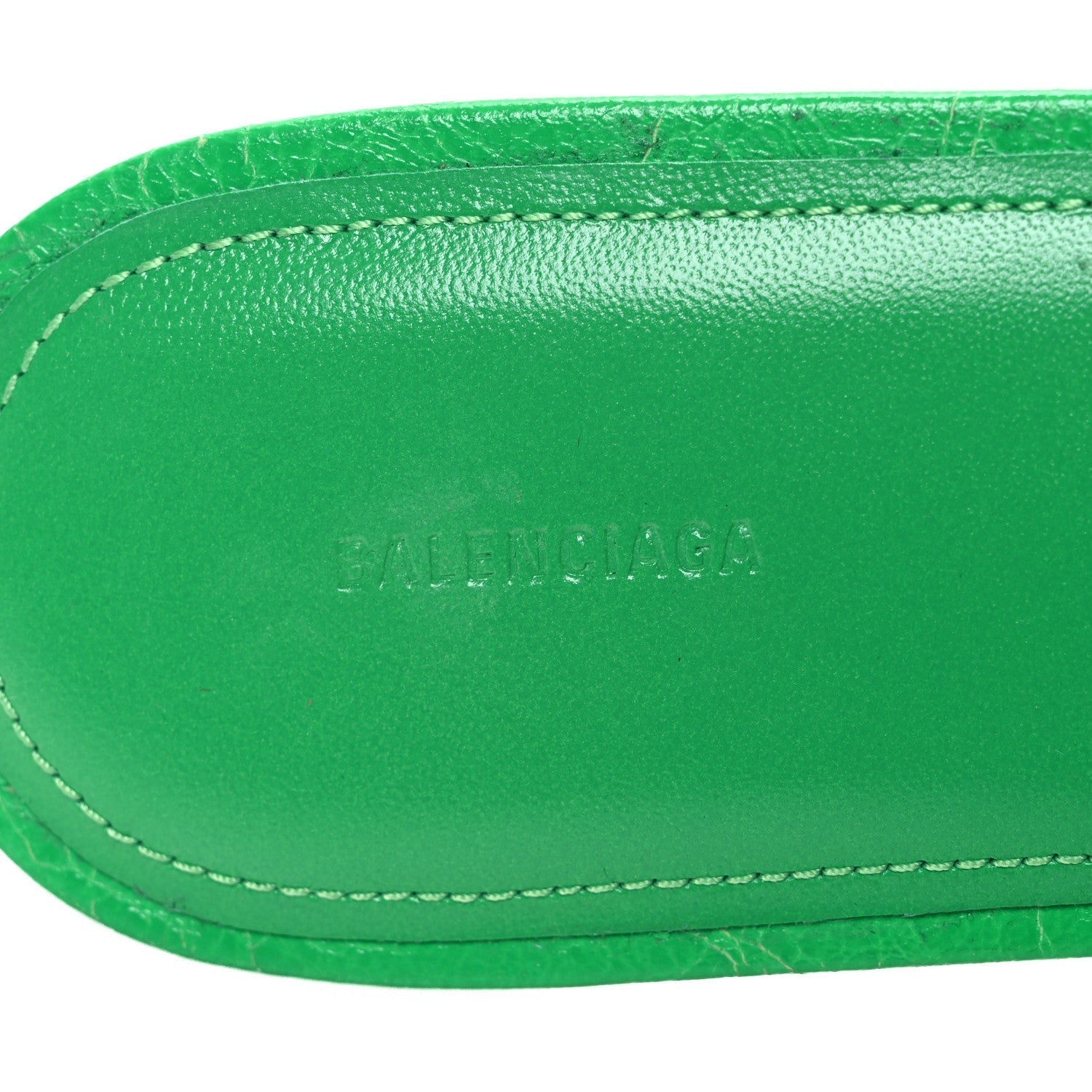 AGNEAU ARENA CAGOLE FLAT SLIDE SANDALS VIVID GREEN