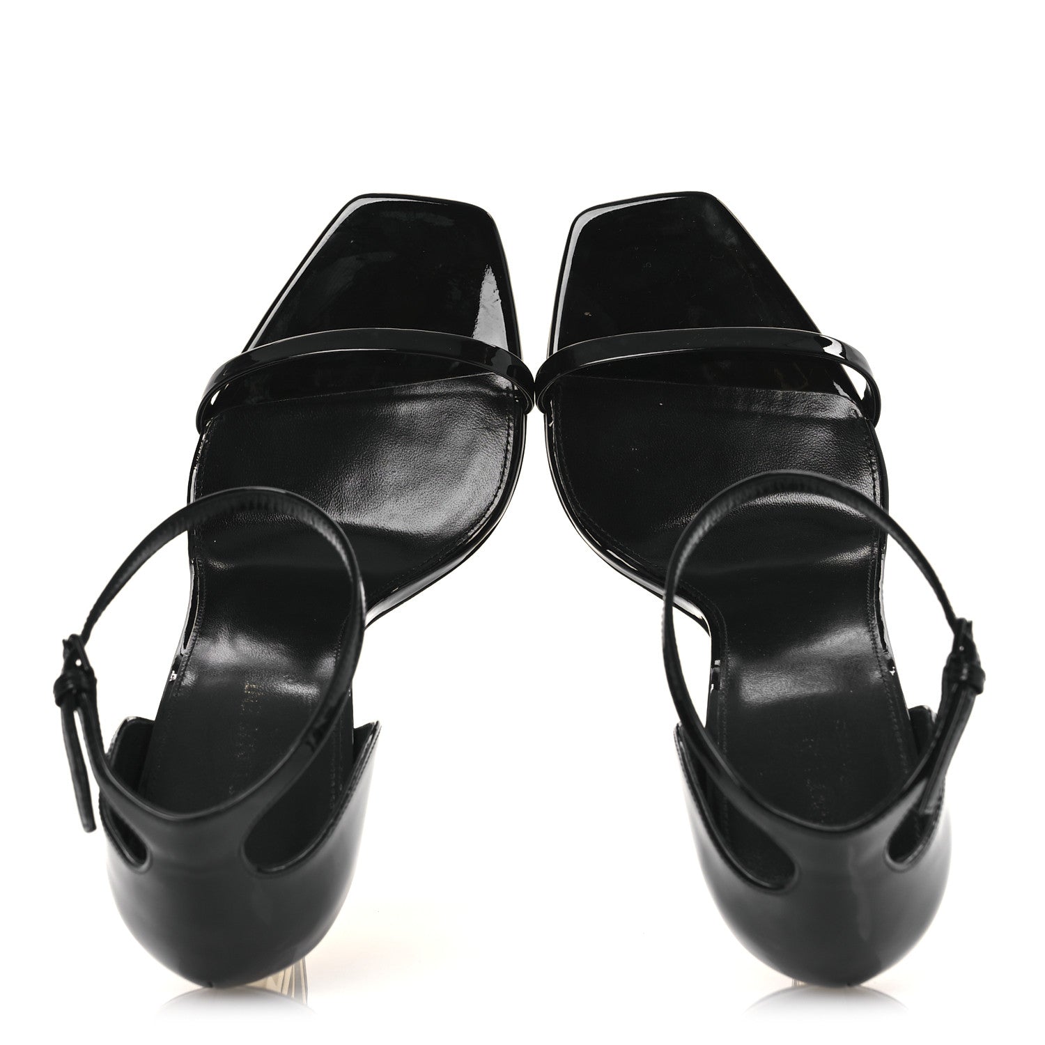 PATENT CALFSKIN OPYUM 110 SANDALS BLACK GOLD