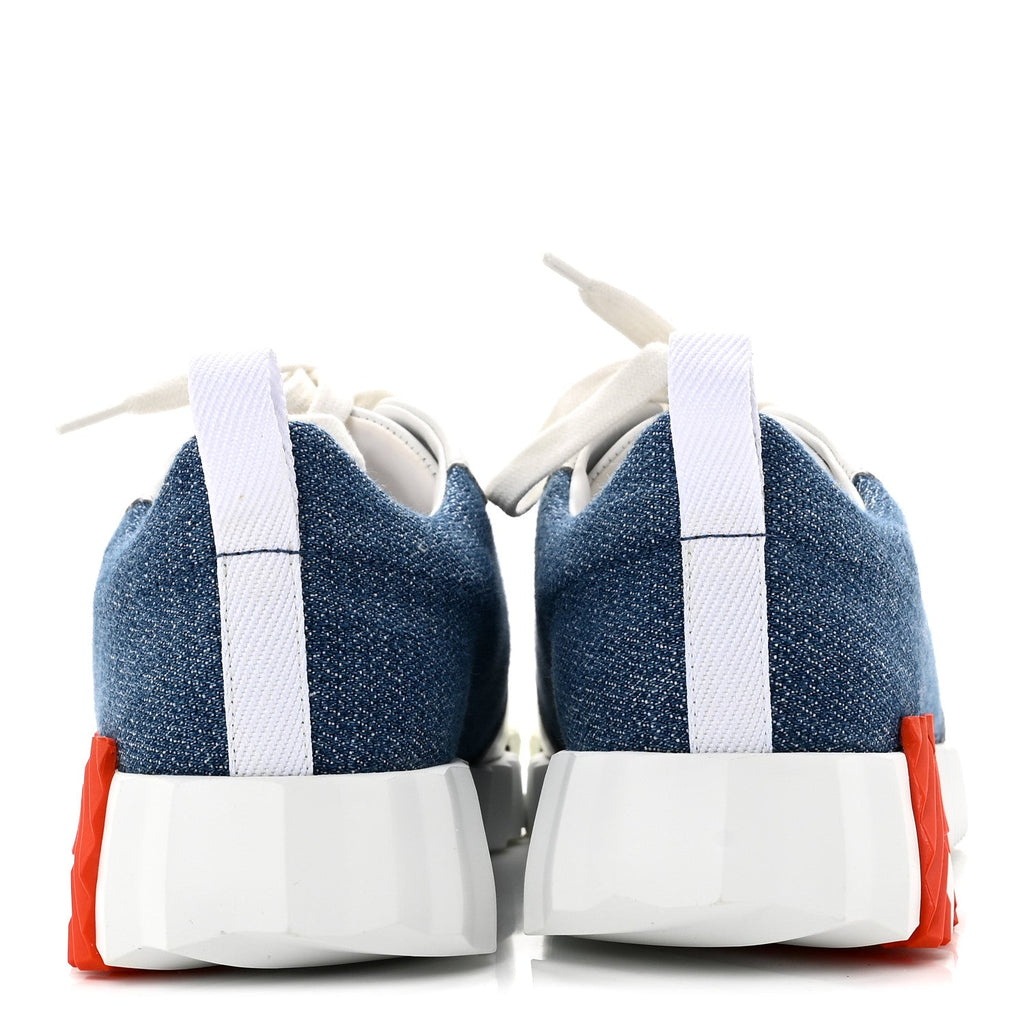 DENIM SUEDE GOATSKIN BOUNCING SNEAKERS BLEU CLAIR WHITE