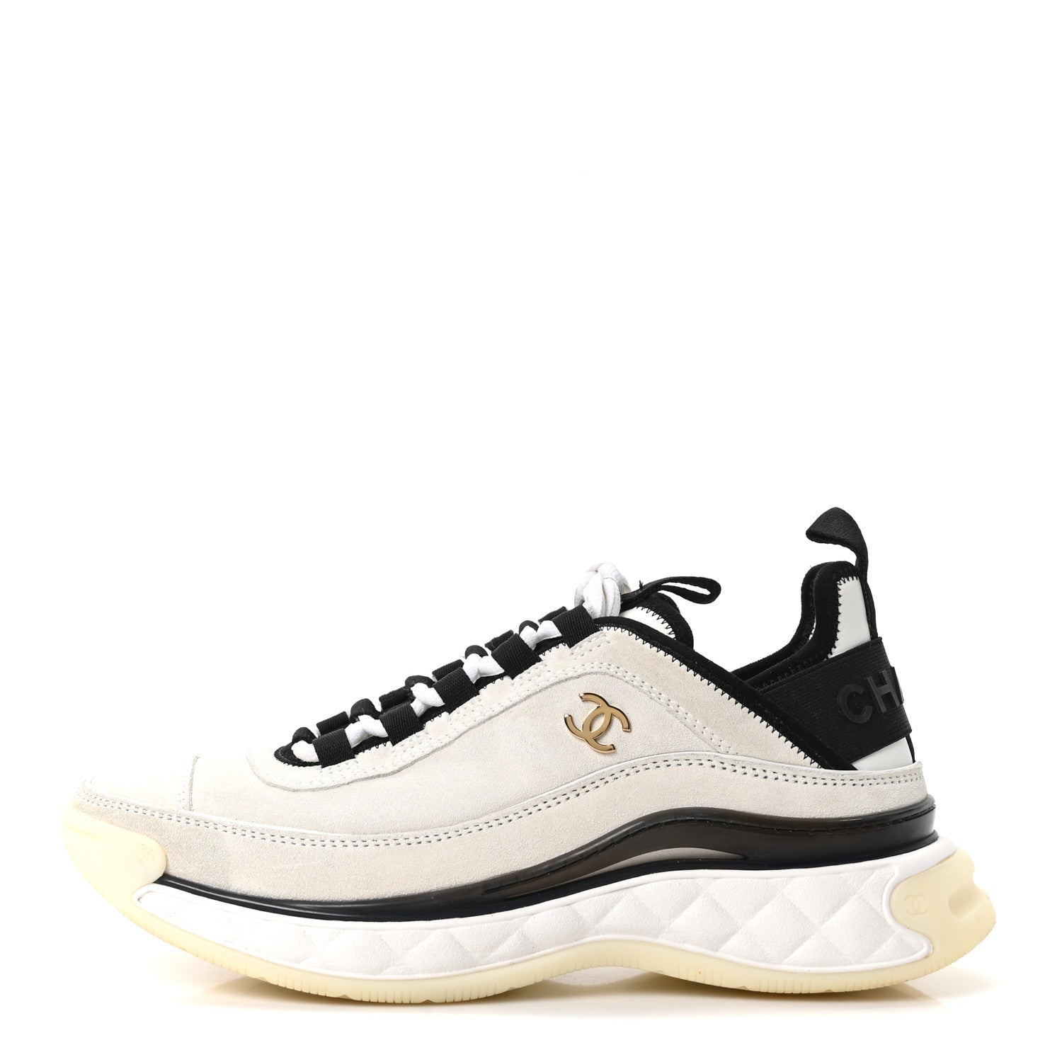 SUEDE CALFSKIN NYLON GROSGRAIN CC SNEAKERS WHITE