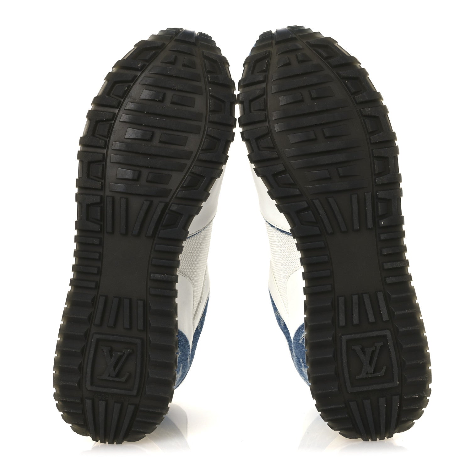 CALFSKIN MONOGRAM DENIM RUN AWAY SNEAKERS WHITE