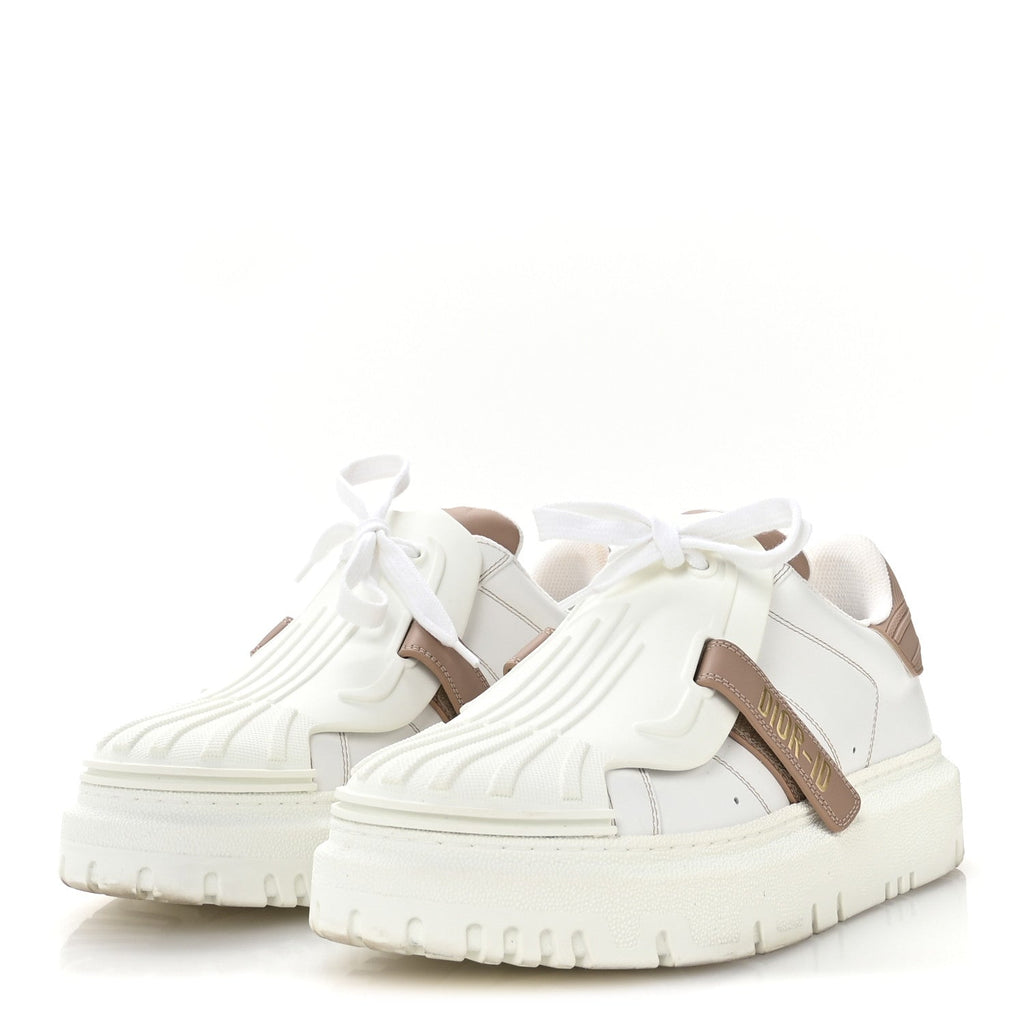 CALFSKIN BI-COLOR DIOR-ID PLATFORM SNEAKERS WHITE NUDE