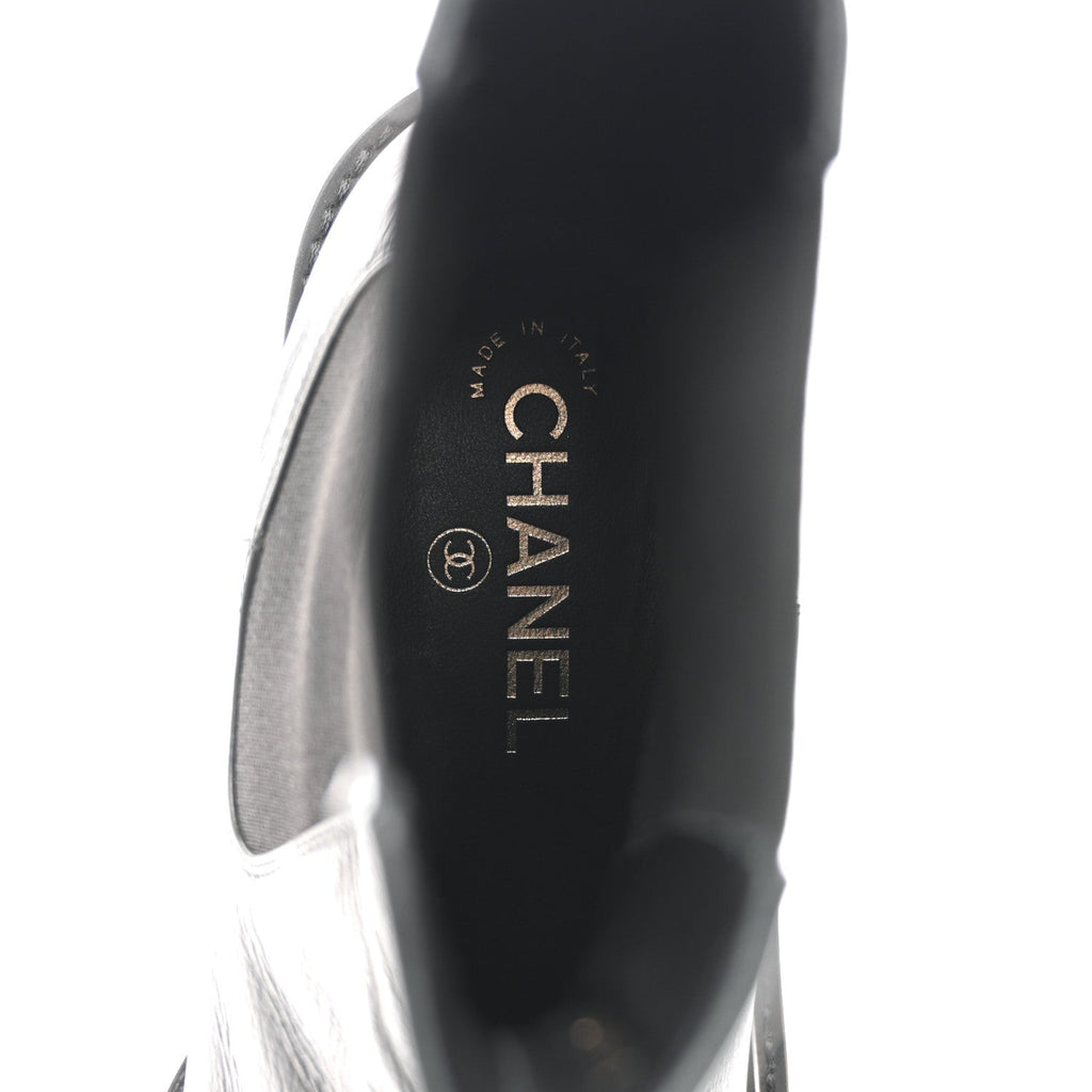 CRUMPLED CALFSKIN PATENT CAP TOE SHORT BOOTS BLACK