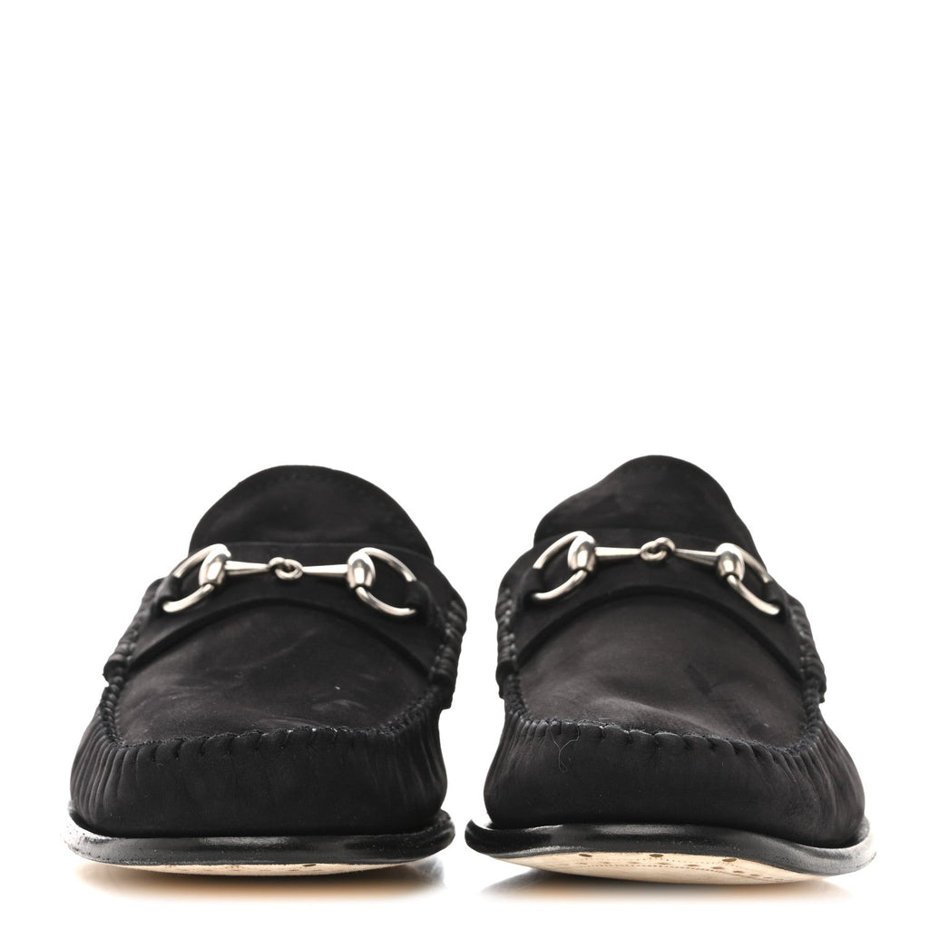 SUEDE CALFSKIN WOMENS 1953 HORSEBIT LOAFERS BLACK