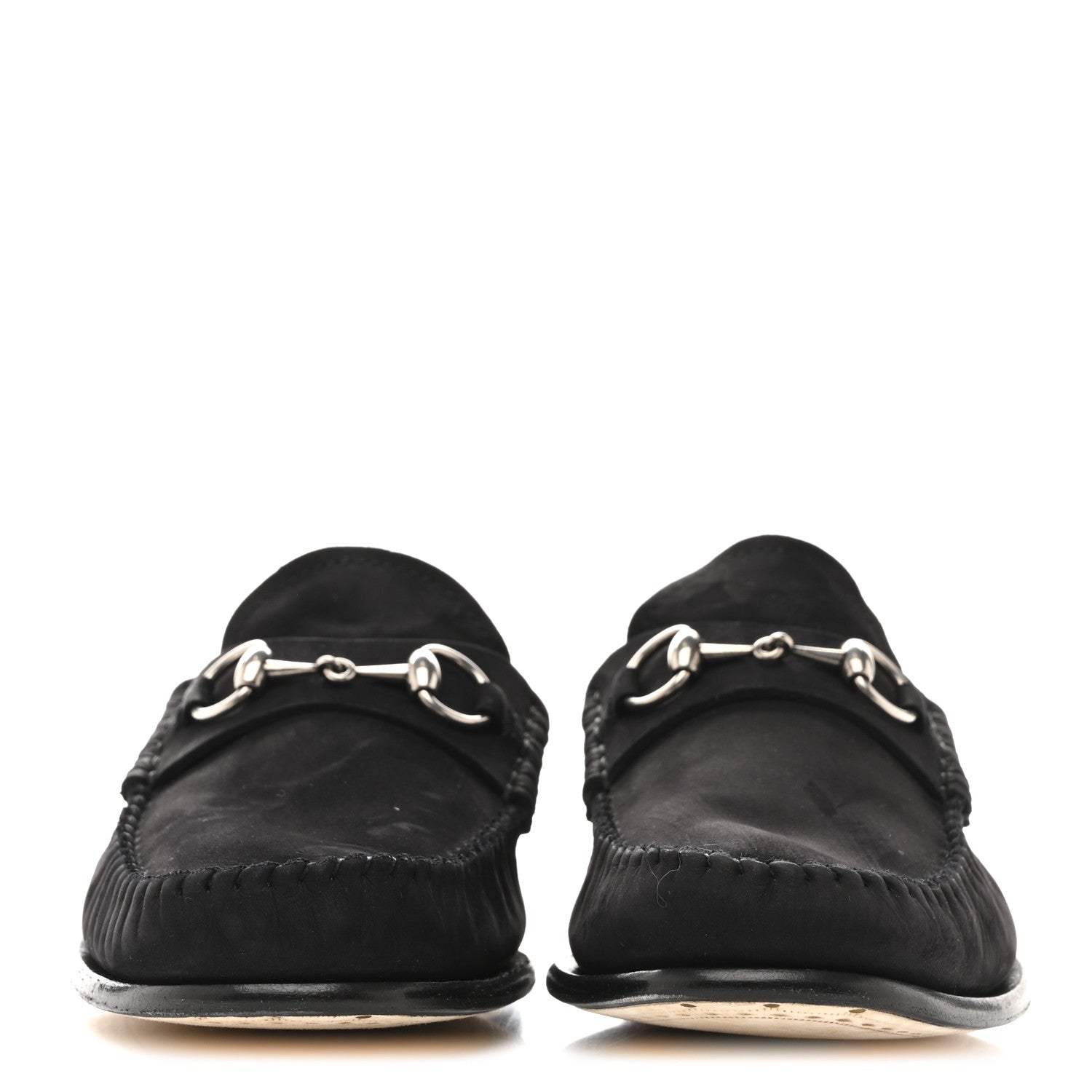 SUEDE CALFSKIN WOMENS 1953 HORSEBIT LOAFERS BLACK