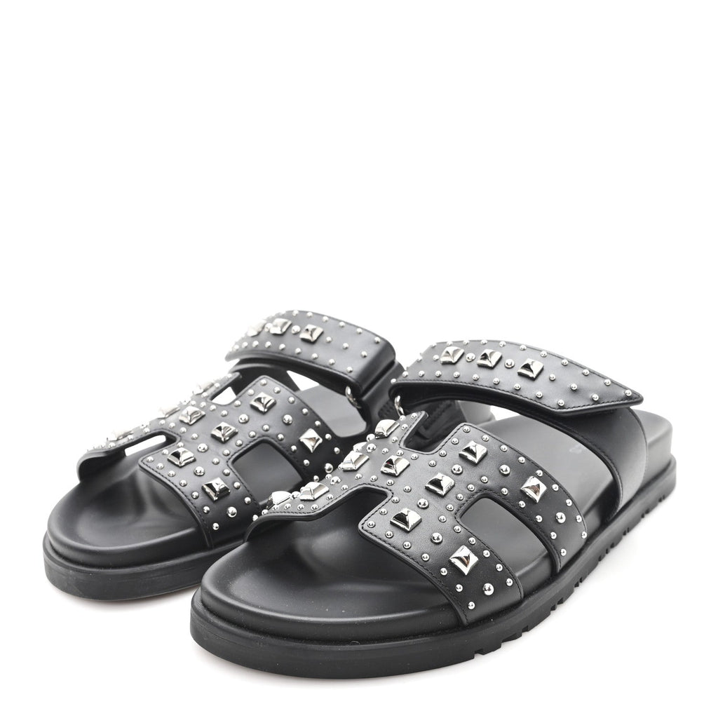 CALFSKIN MEDOR STUDDED WOMENS CHYPRE SANDALS BLACK
