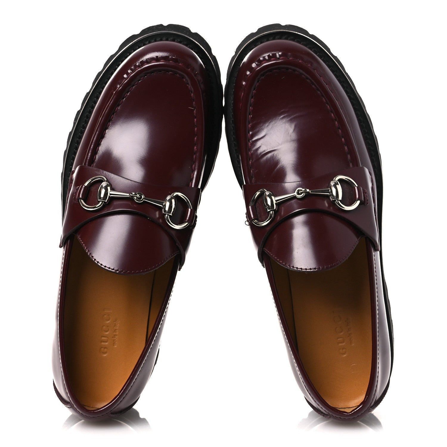 CORDOVAN LUX WOMENS HORSEBIT 45MM PLATFORM LOAFERS VINTAGE BORDEAUX