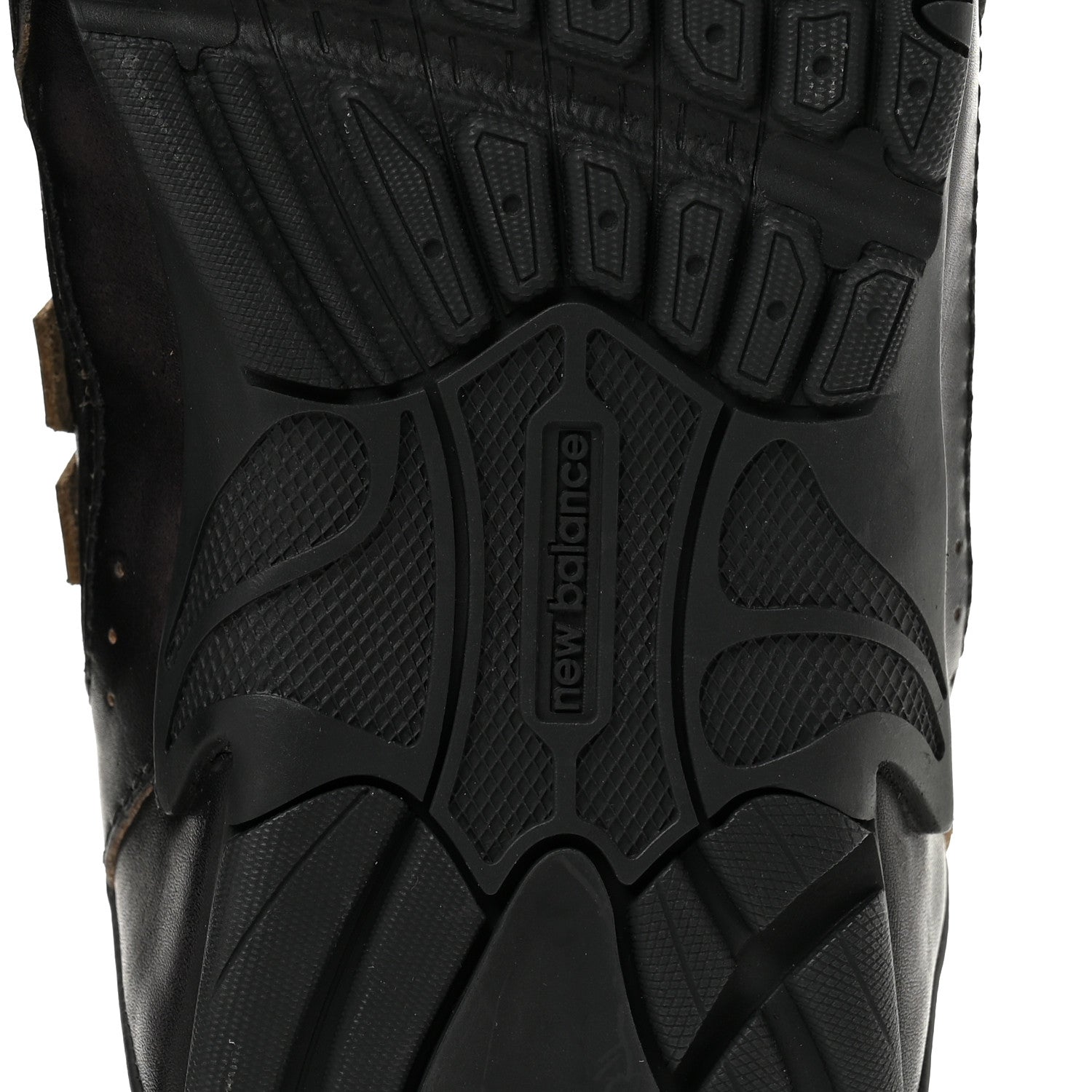 X NEW BALANCE BLEACHED CALFSKIN 530 SL SLIP-ON SNEAKERS MULES BLACK